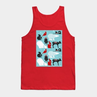 Winter Woodland Friends Pattern Tank Top